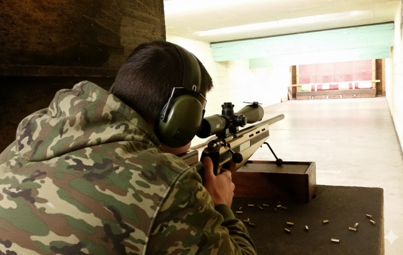 Firearms training session using various sporting firearms