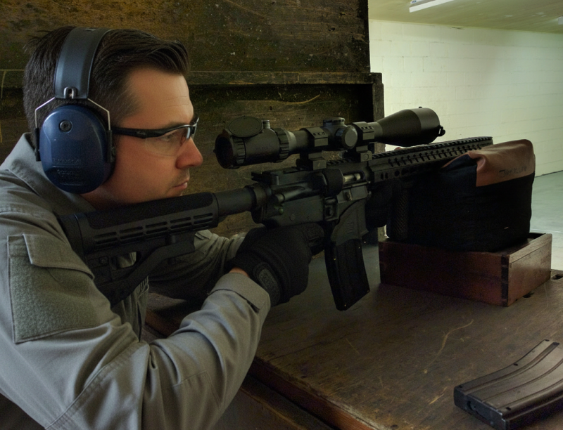 Firearms training session using various sporting firearms