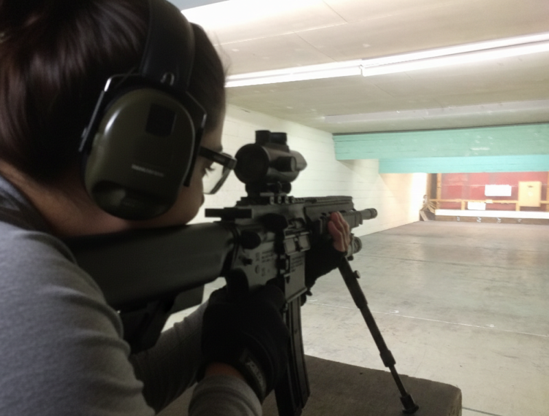 Precision shooting session focusing on firearm safety and handling