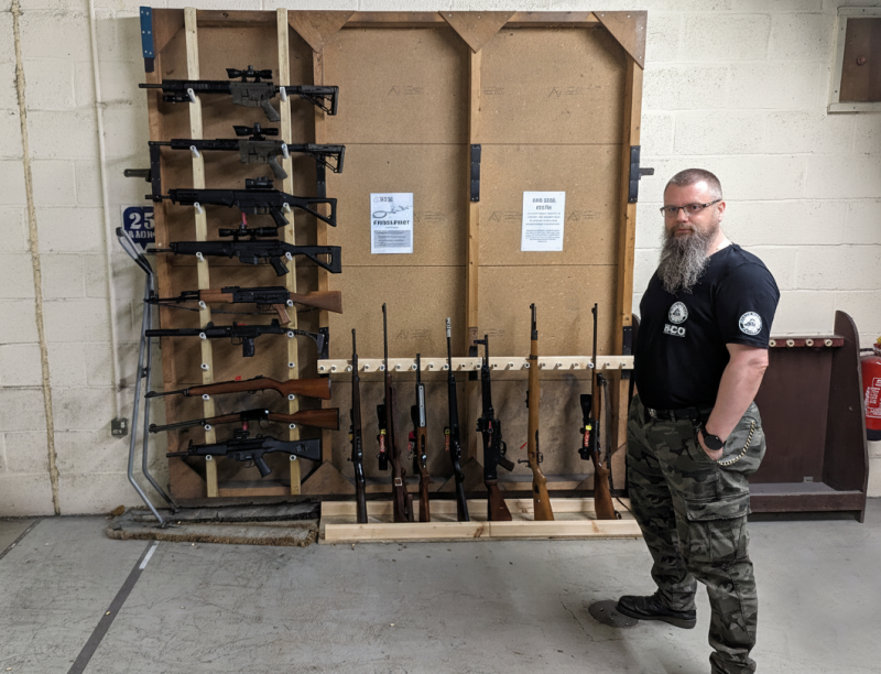 Precision shooting session focusing on firearm safety and handling